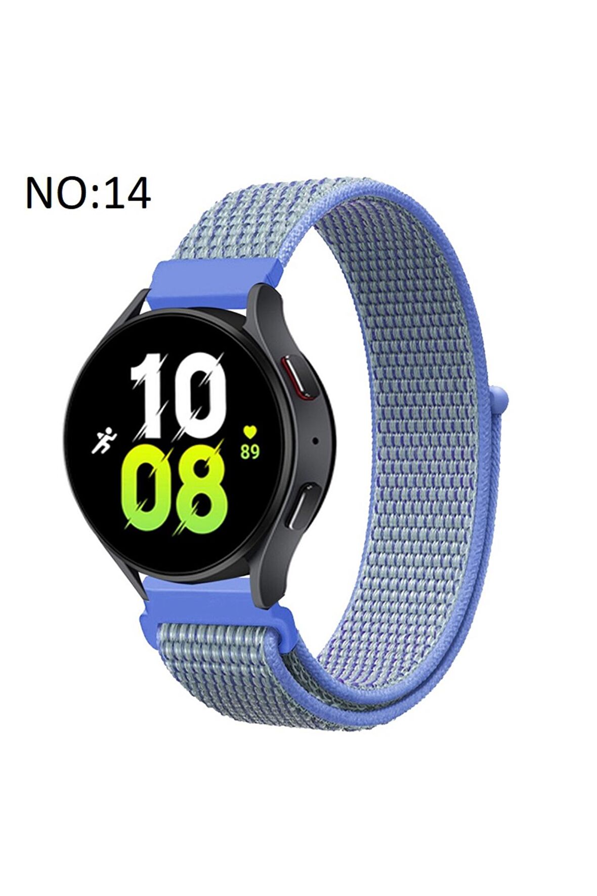 Huawei Watch GT 3 Elite (46mm) 22mm için Cırtlı Kumaş Kordon-03 Açık Mavi