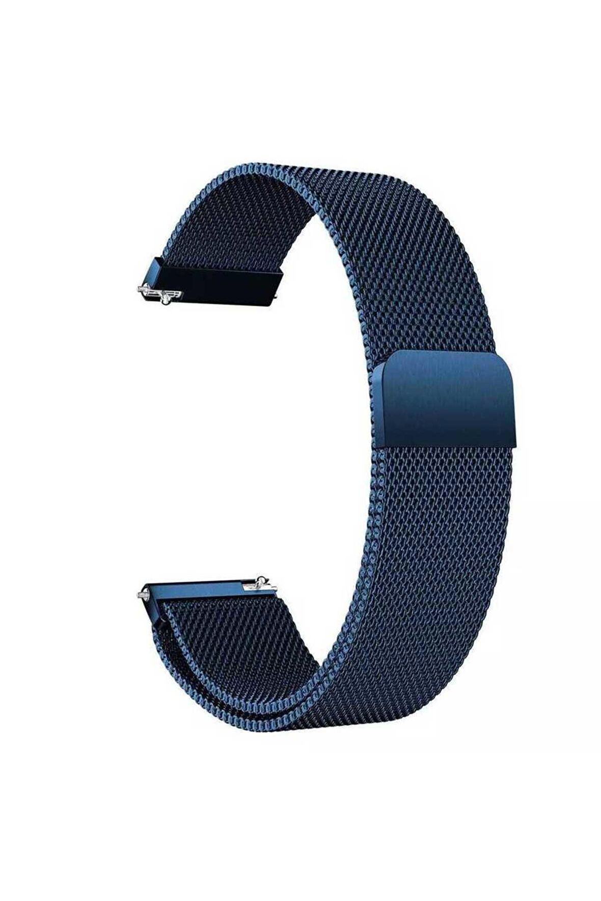 Huawei Watch 3 22mm için Mıknatıslı Hasır Metal Kordon-12 Saks Mavi