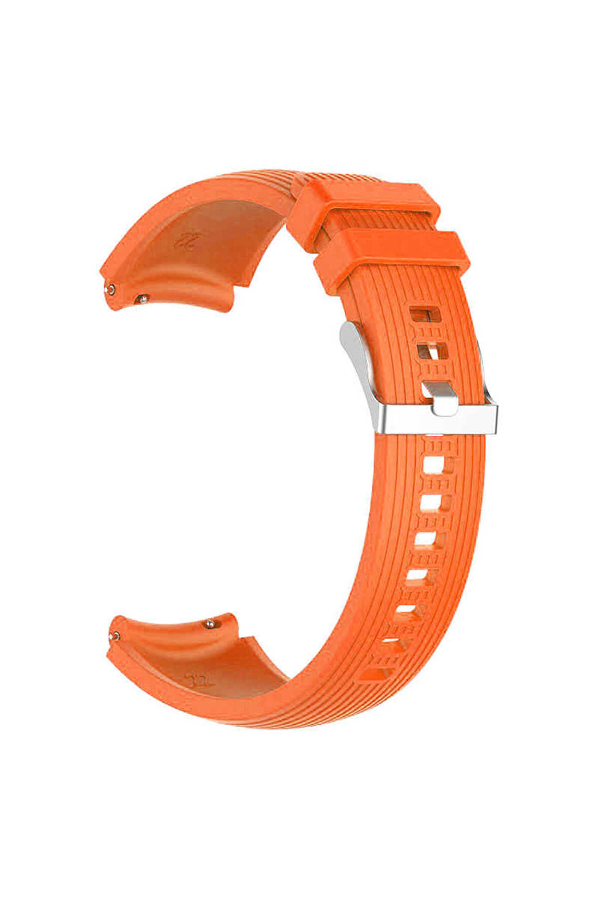 Honor Magic Watch 2 (42mm) 20mm için Çizgili Silikon Kordon-18 Turuncu