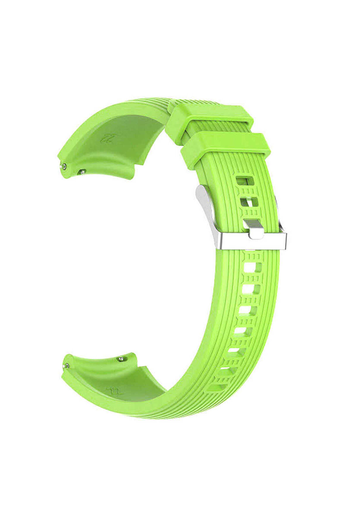 Amazfit GTS 3 20mm için Çizgili Silikon Kordon-18 Açık Yeşil