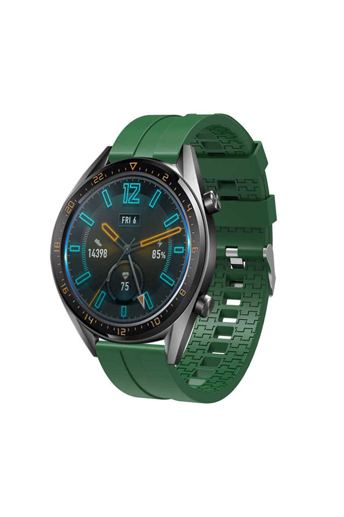 Galaxy Watch 3 (45mm) 22mm için içi desenli Silikon Kordon-23 Yeşil