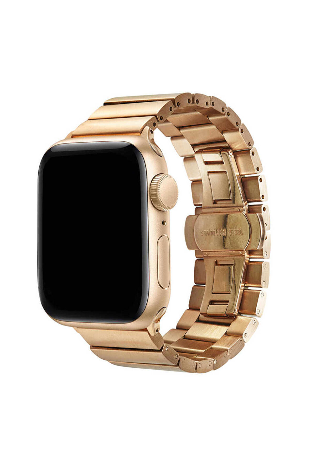 Apple Watch 38-40-41mm için düz parçalı tasarım Metal Kordon-41 Rose Gold