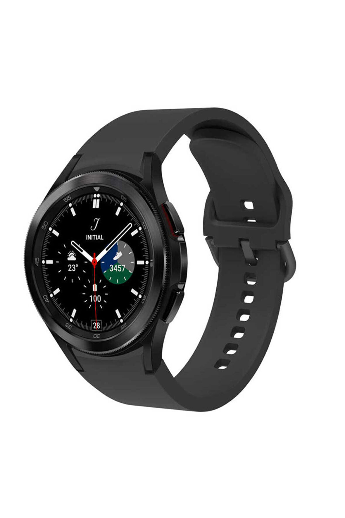 Galaxy Watch 4 (44mm) 20mm için Silikon Kordon-50 Siyah