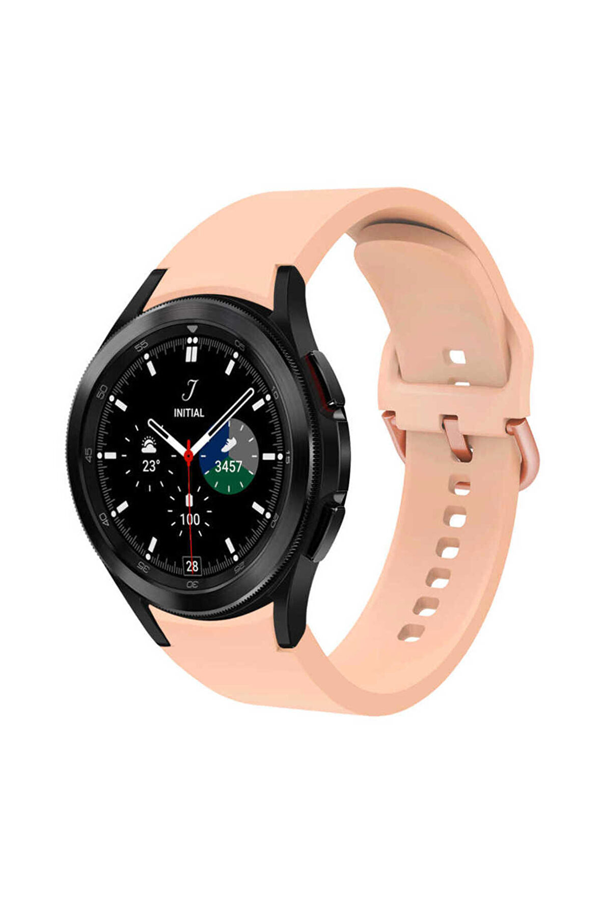 Galaxy Watch 4 Classic (46mm) 20mm için Silikon Kordon-50 Pembe