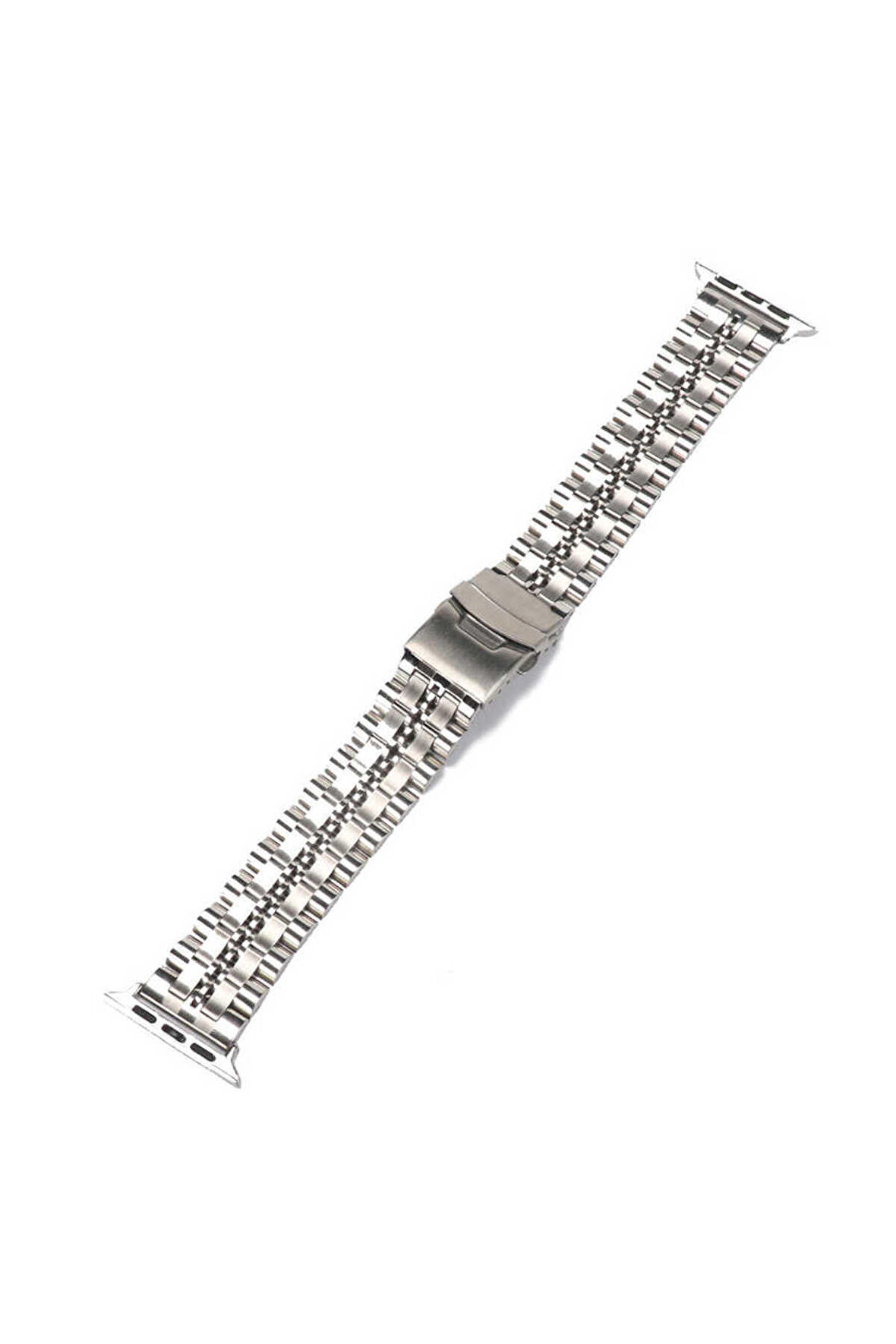 Mobicas Apple  Watch 38-40-41mm Uyumlu şeritli görümün Metal Kordon-54 Gümüş