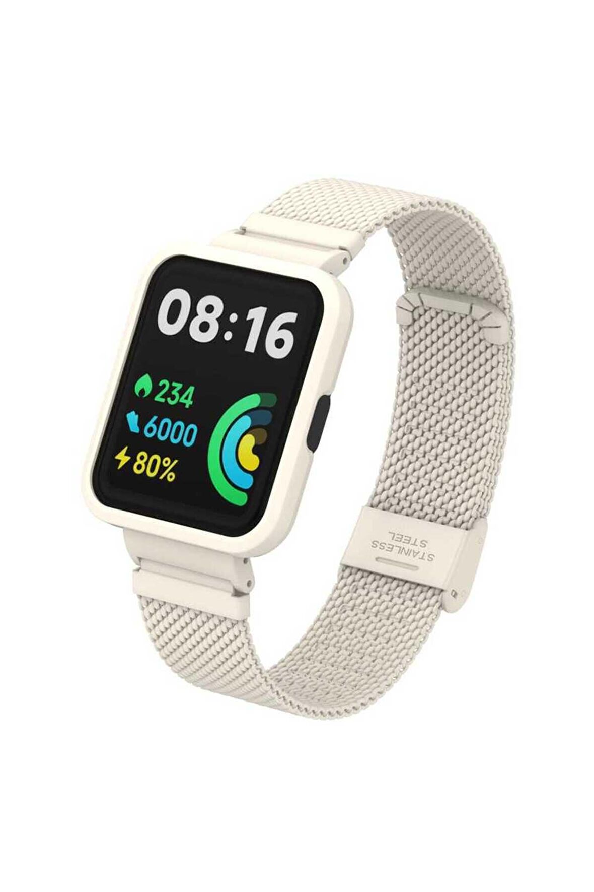Xiaomi Redmi Watch 2 Lite için Hasır Metal Kordon-66 Krem