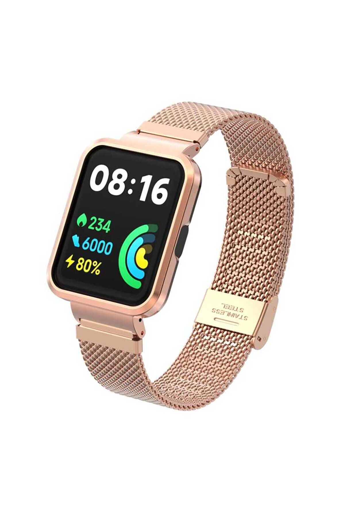 Xiaomi Redmi Watch 2 Lite için Hasır Metal Kordon-66 Rose Gold