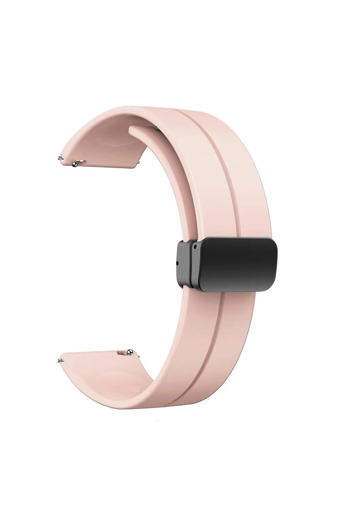 Galaxy Watch 5 Pro (45mm) için Metal Tokalı Silikon Kordon-84 Pembe