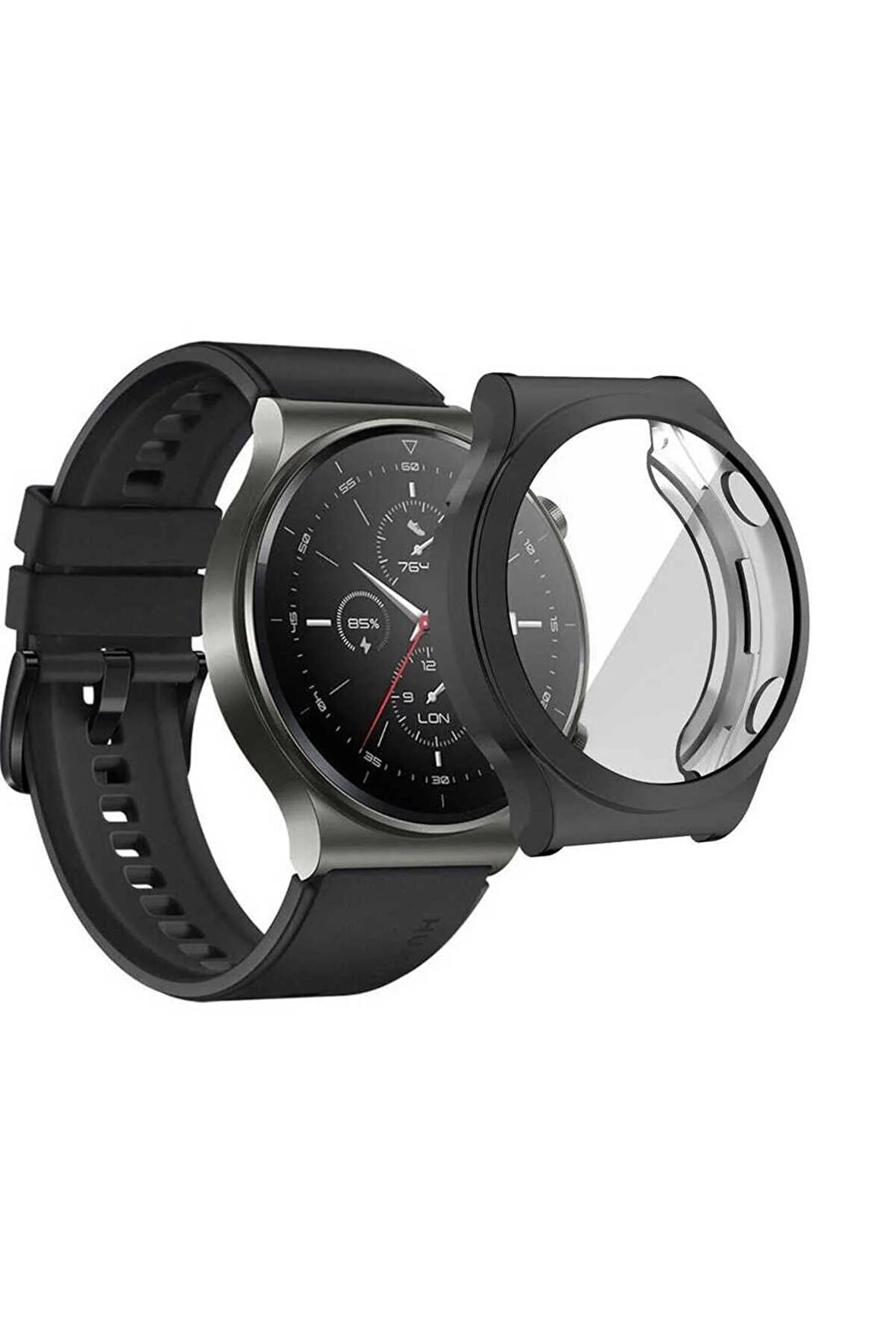 Huawei Watch GT2 Pro (22mm) Akıllı Saat Kasa ve Ekran Koruyucu Gard-02 Siyah