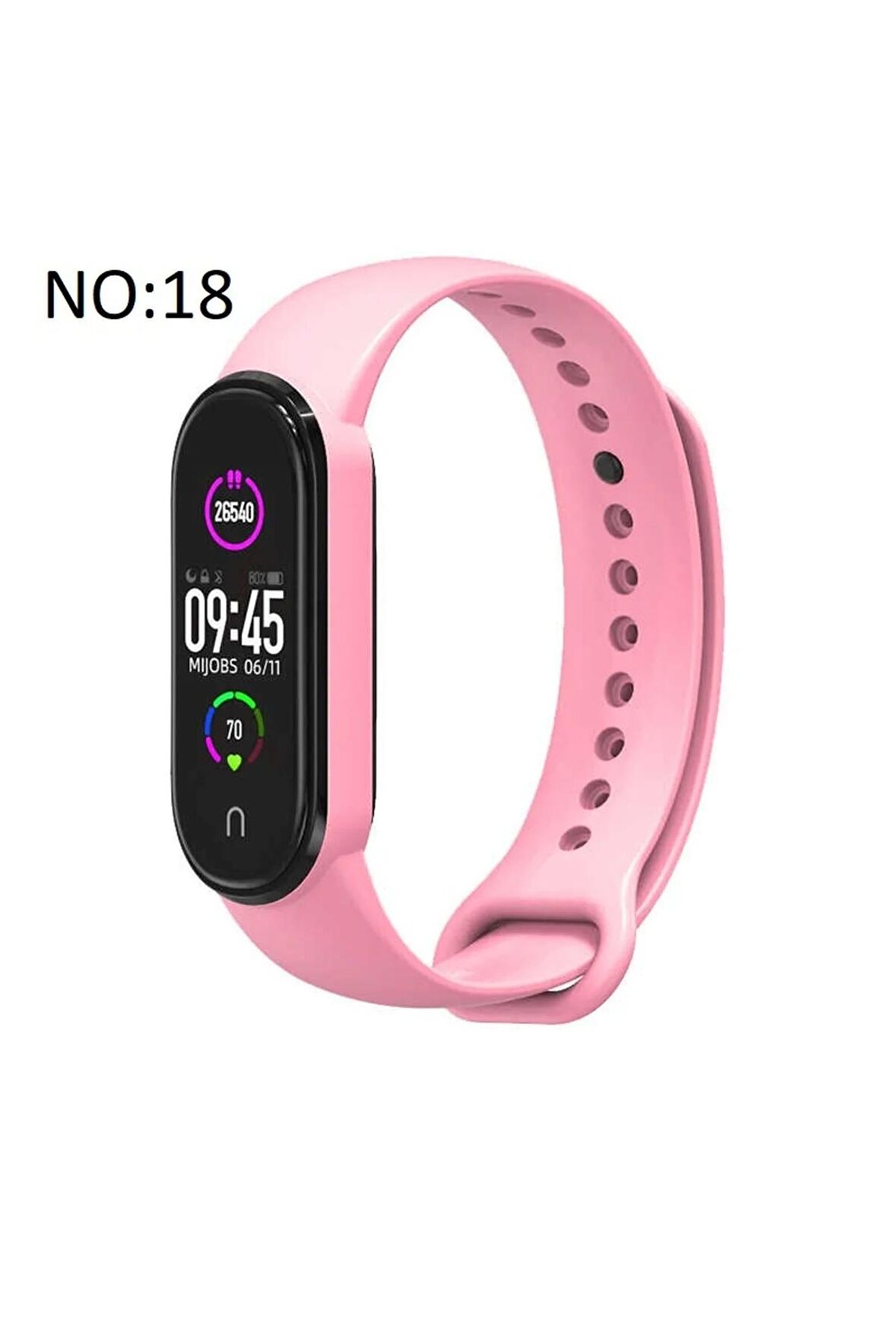 Xiaomi Mi Band 5-6 için Klasik Kordon Pembe