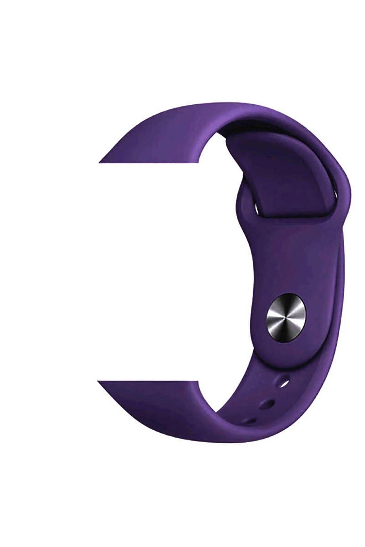 Kordon Store Apple Watch 42-44-45-49mm Uyumlu Klasik Silikon Kordon Mor