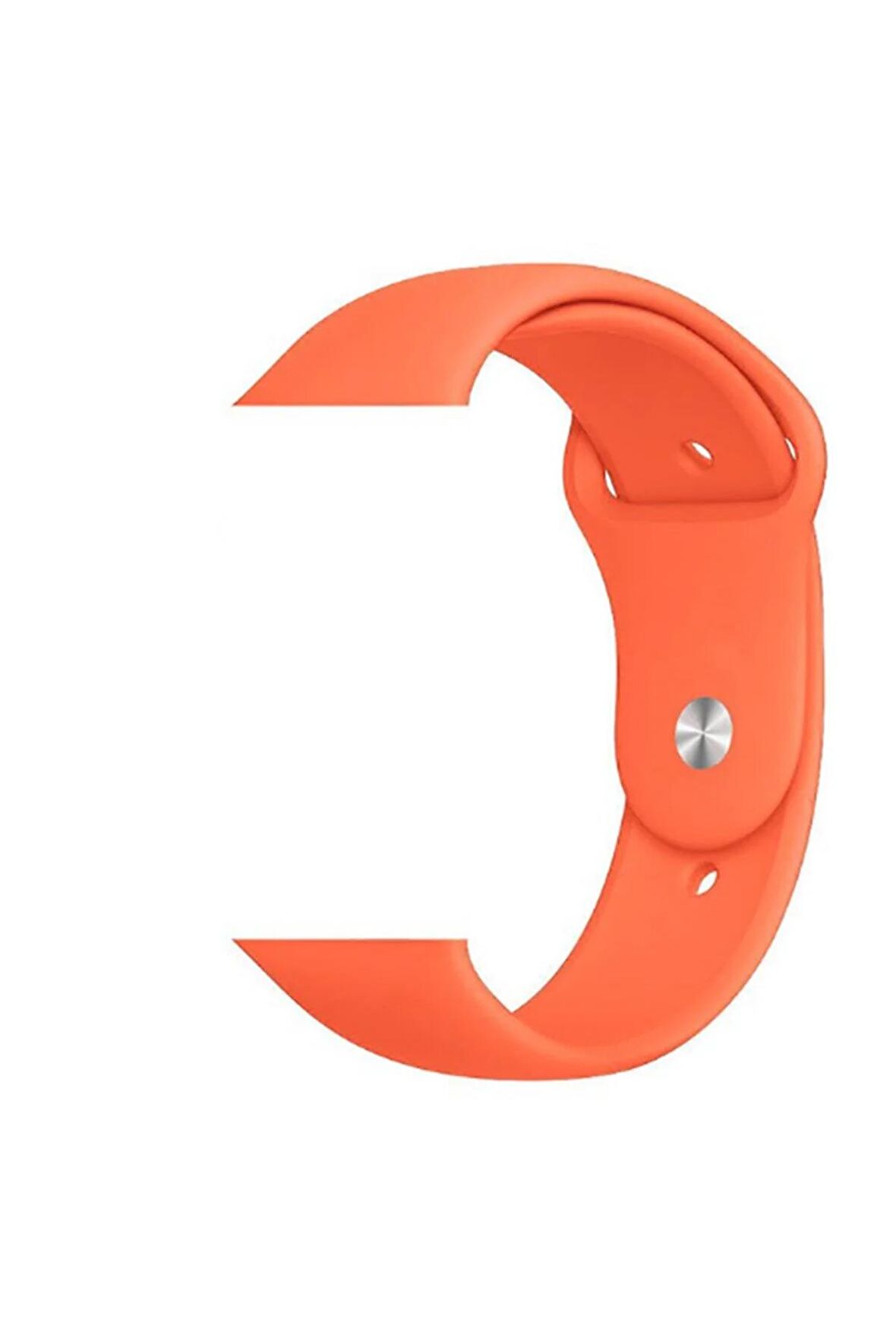 Kordon Store Apple Watch 42-44-45-49mm Uyumlu Klasik Silikon Kordon Turuncu