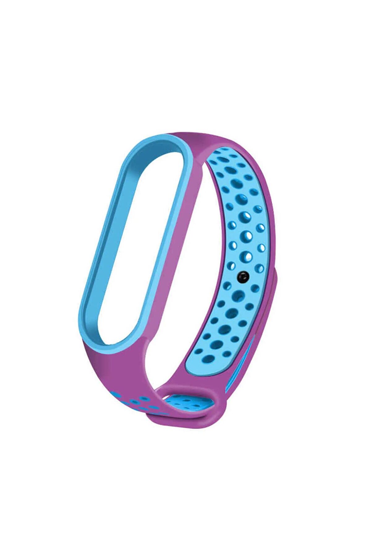 Xiaomi Mi Band 6 için Delikli Silikon Kordon-02 Mor-Mavi