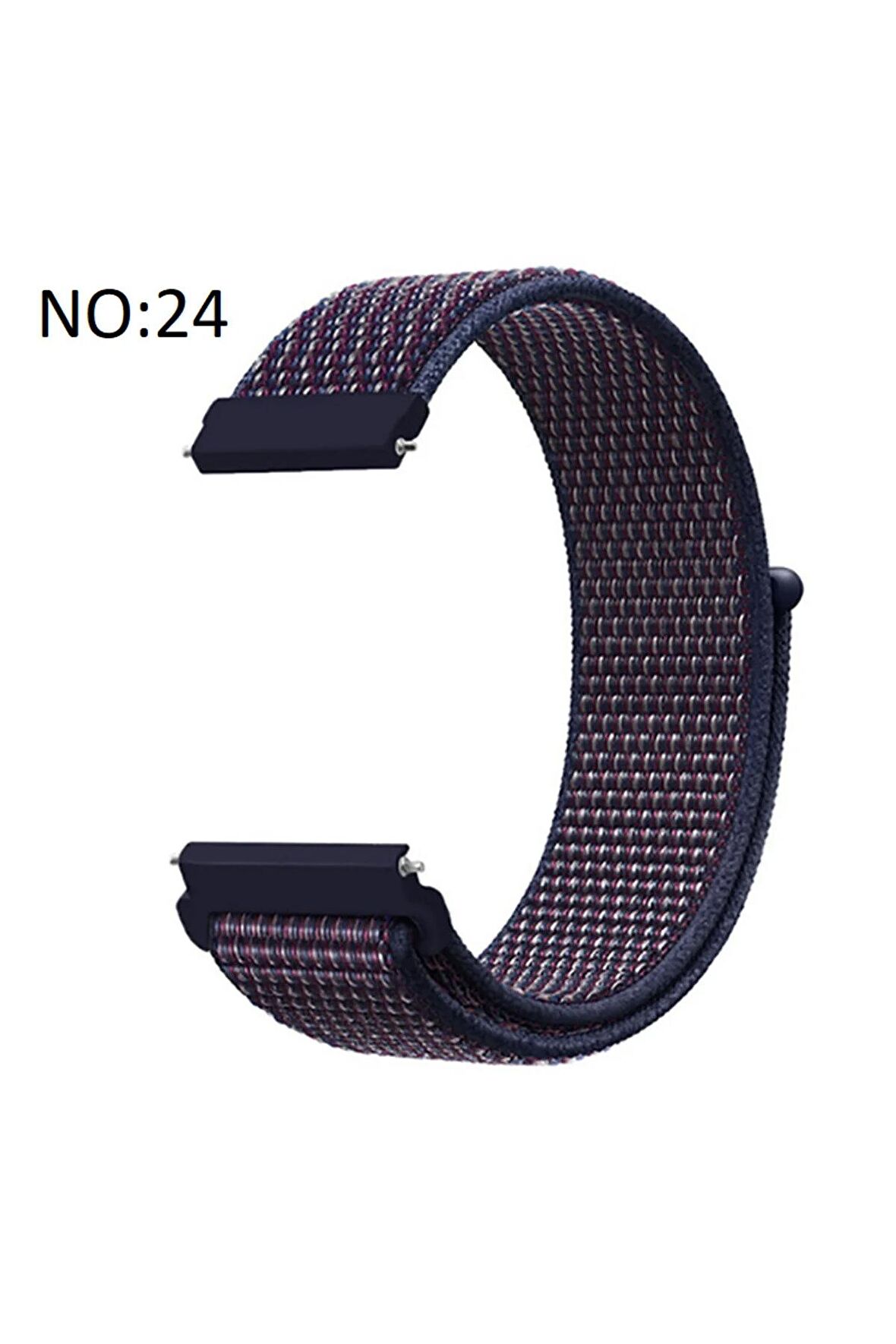 Honor Watch GS 3 (46mm) 22mm için Cırtlı Kumaş Kordon-03 Lacivert