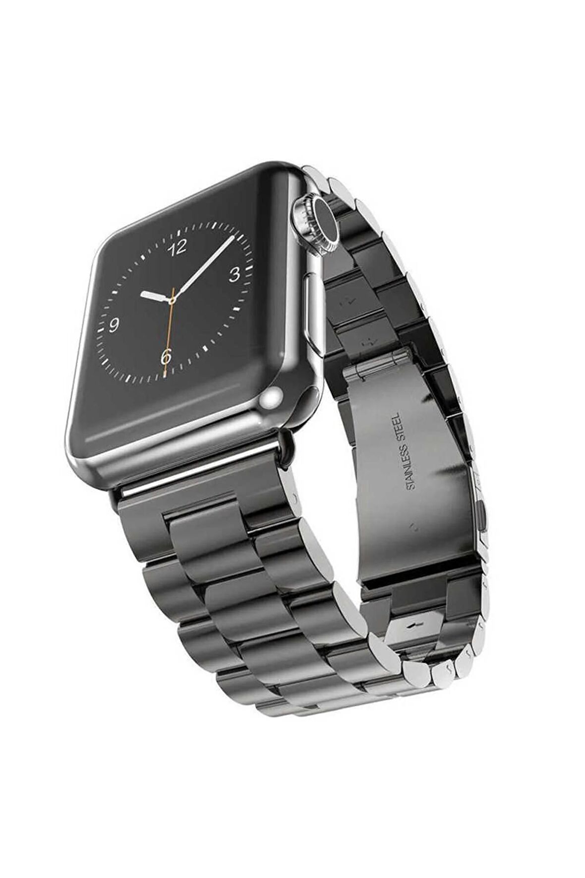 Kordon Store Apple Watch 42-44-45-49mm Uyumlu Klasik Metal Kordon-04 Siyah