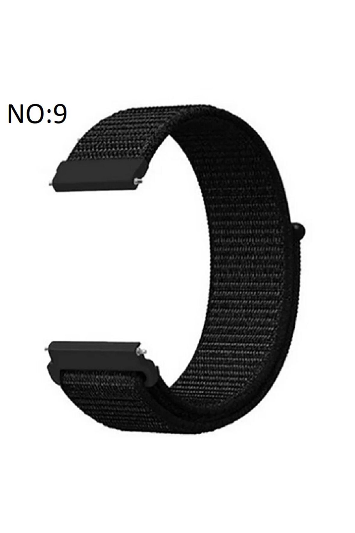 Amazfit GTS 4 Mini 20mm için Cırtlı Kumaş Kordon-03 Siyah