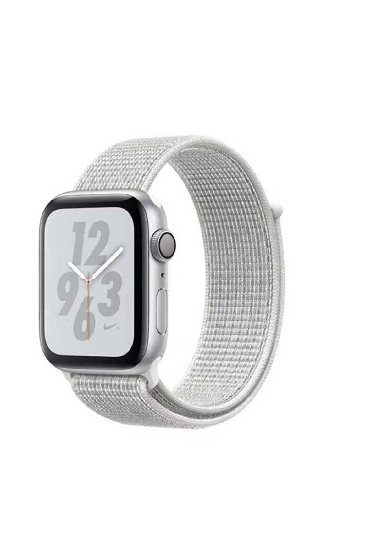 Kordon Store Apple Watch 42-44-45-49mm Uyumlu Cırtlı Kumaş Kordon-03 Gümüş
