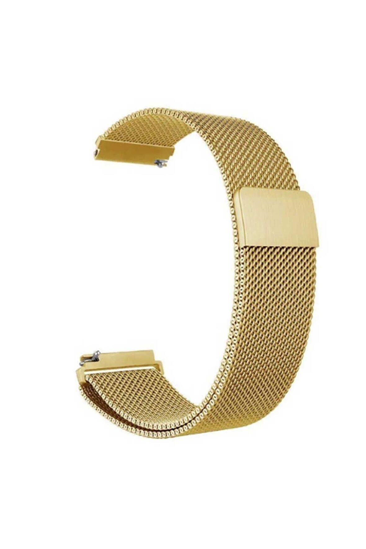 Galaxy Watch Active (42mm) 20mm için Mıknatıslı Hasır Metal Kordon-12 Gold