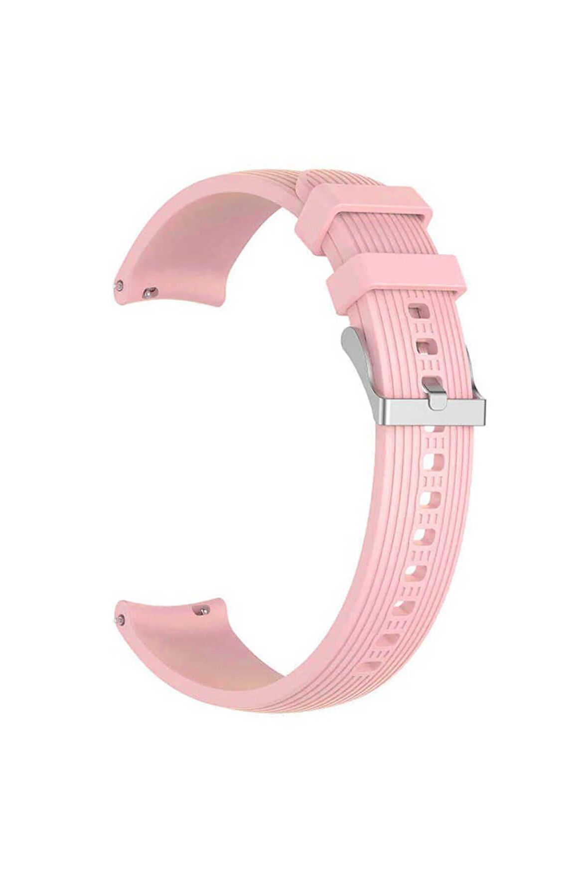 Galaxy Watch 6 (44mm) 20mm için Çizgili Silikon Kordon-18 Pembe