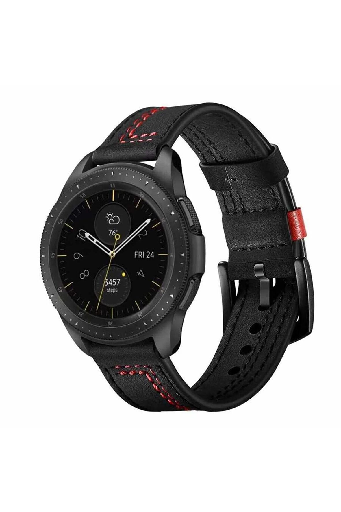 Galaxy Watch 6 Classic (43mm) 20mm için Suni Deri Pu Kordon-19 Siyah