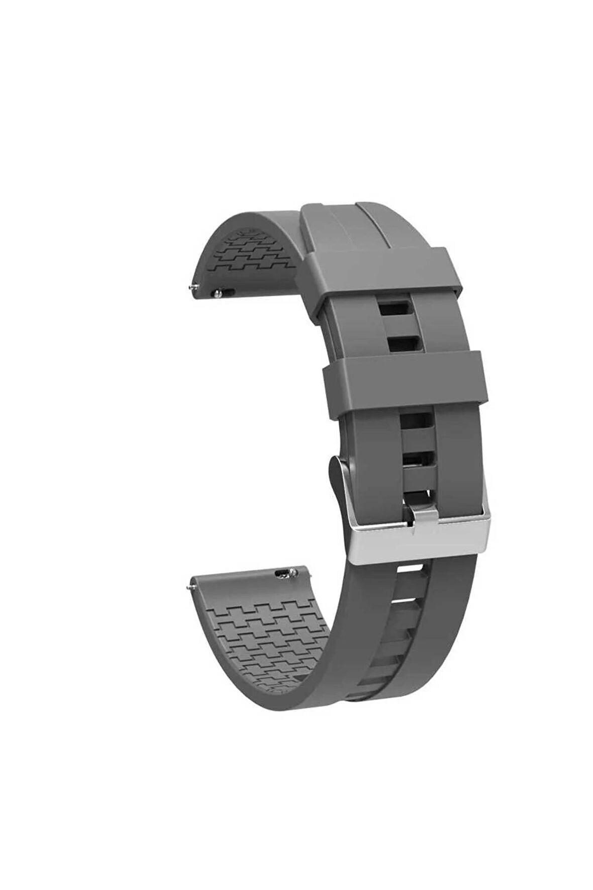 Amazfit Bip S 20mm için içi desenli Silikon Kordon-23 Gri