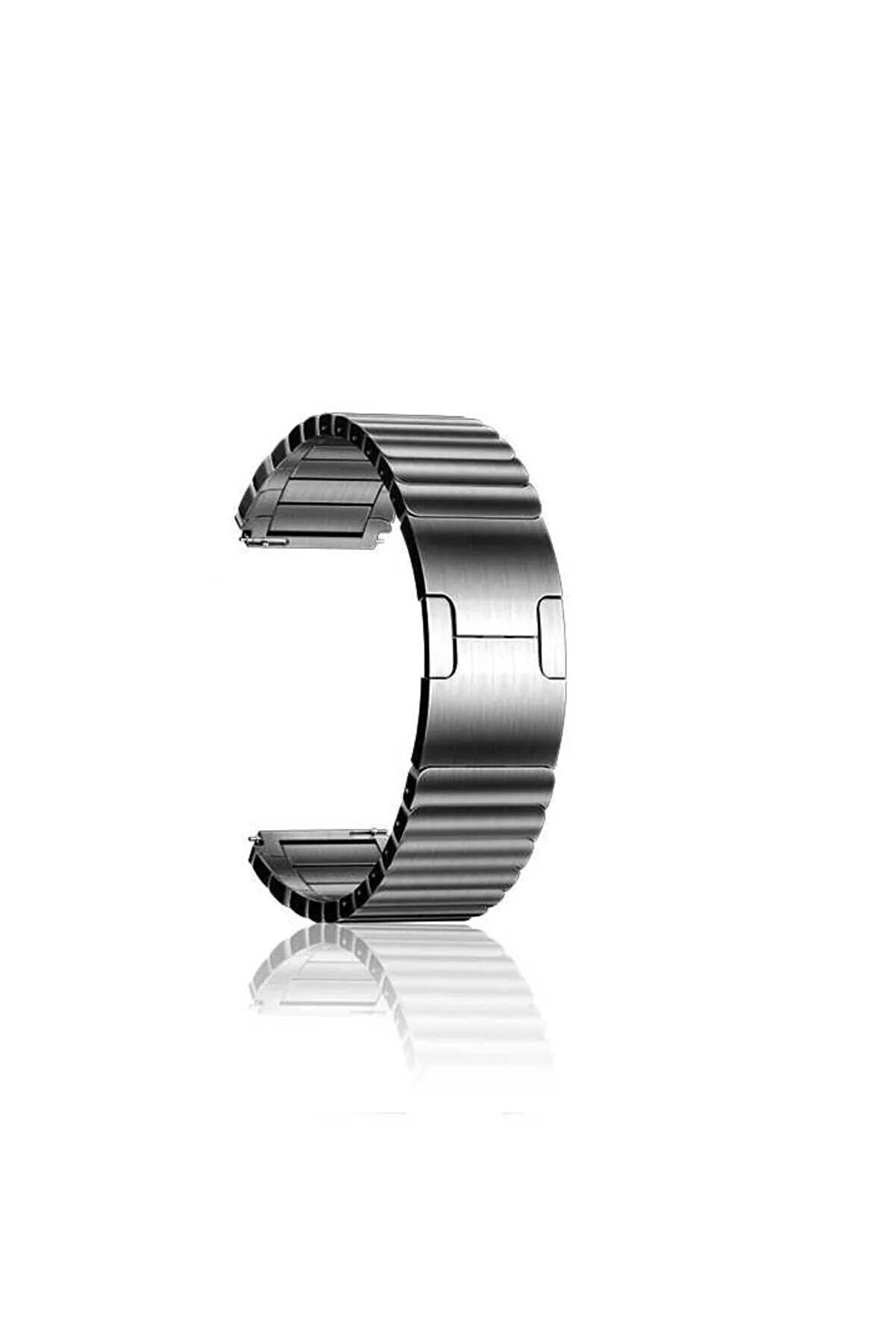 Huawei Watch GT 2e 22mm için Parçalı çizgi tasarımlı Metal Kordon-35 Gri