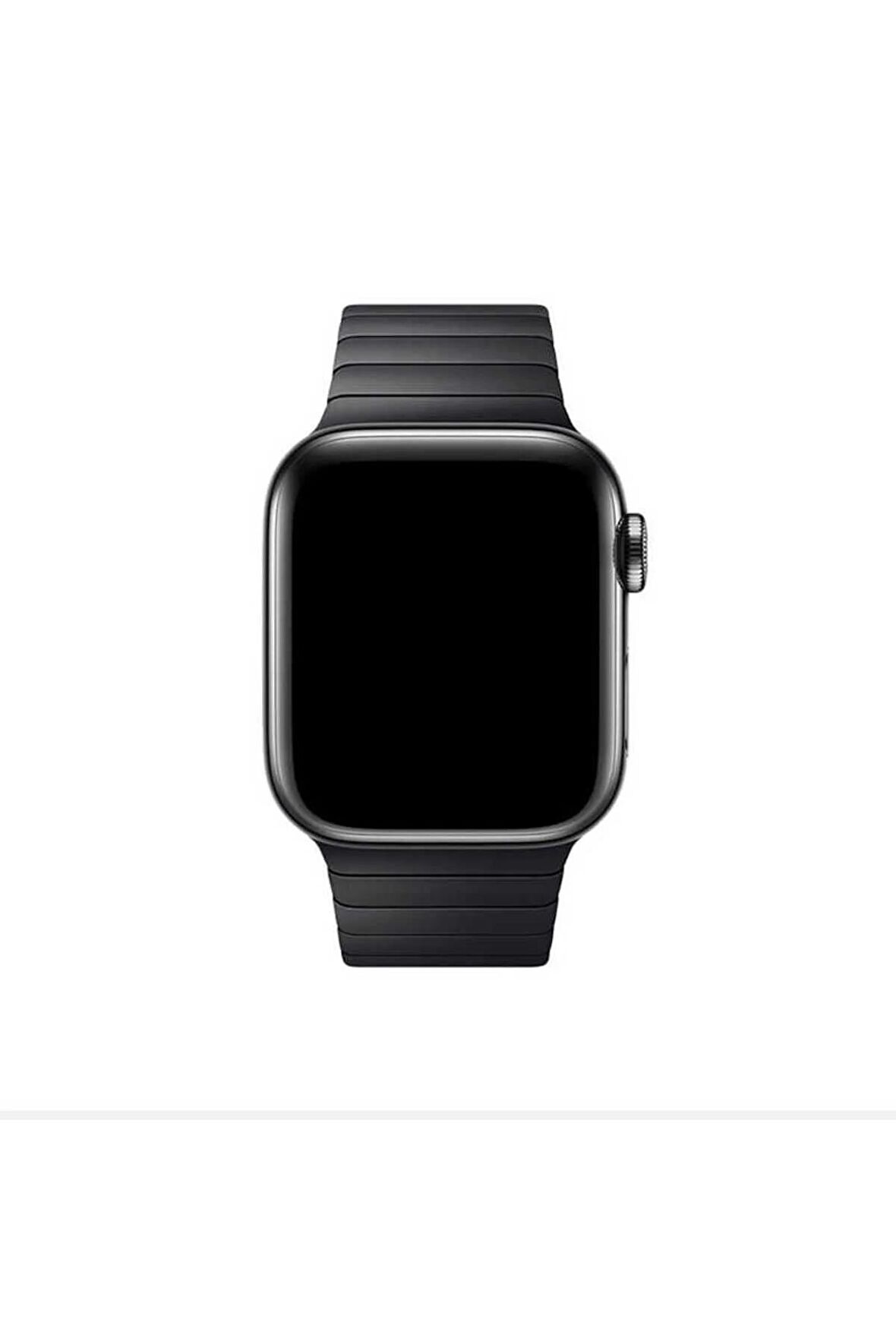 Kordon Store Apple Watch 38-40-41mm Uyumlu Parçalı çizgi tasarımlı Metal Kordon-35 Siyah