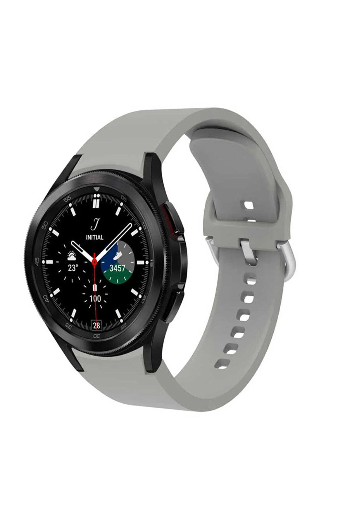 Galaxy Watch 6 Classic (47mm) 20mm için Silikon Kordon-50 Gri