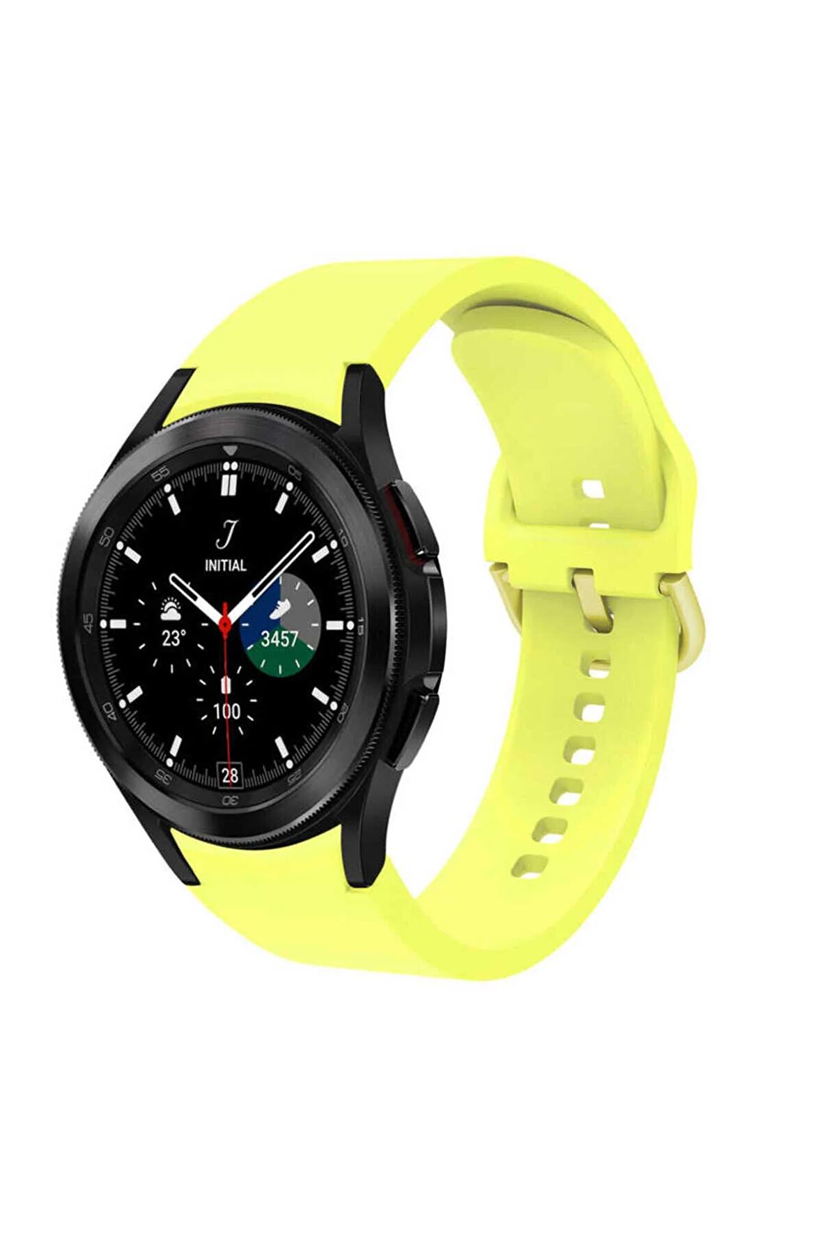 Galaxy Watch 6 Classic (47mm) 20mm için Silikon Kordon-50 Sarı