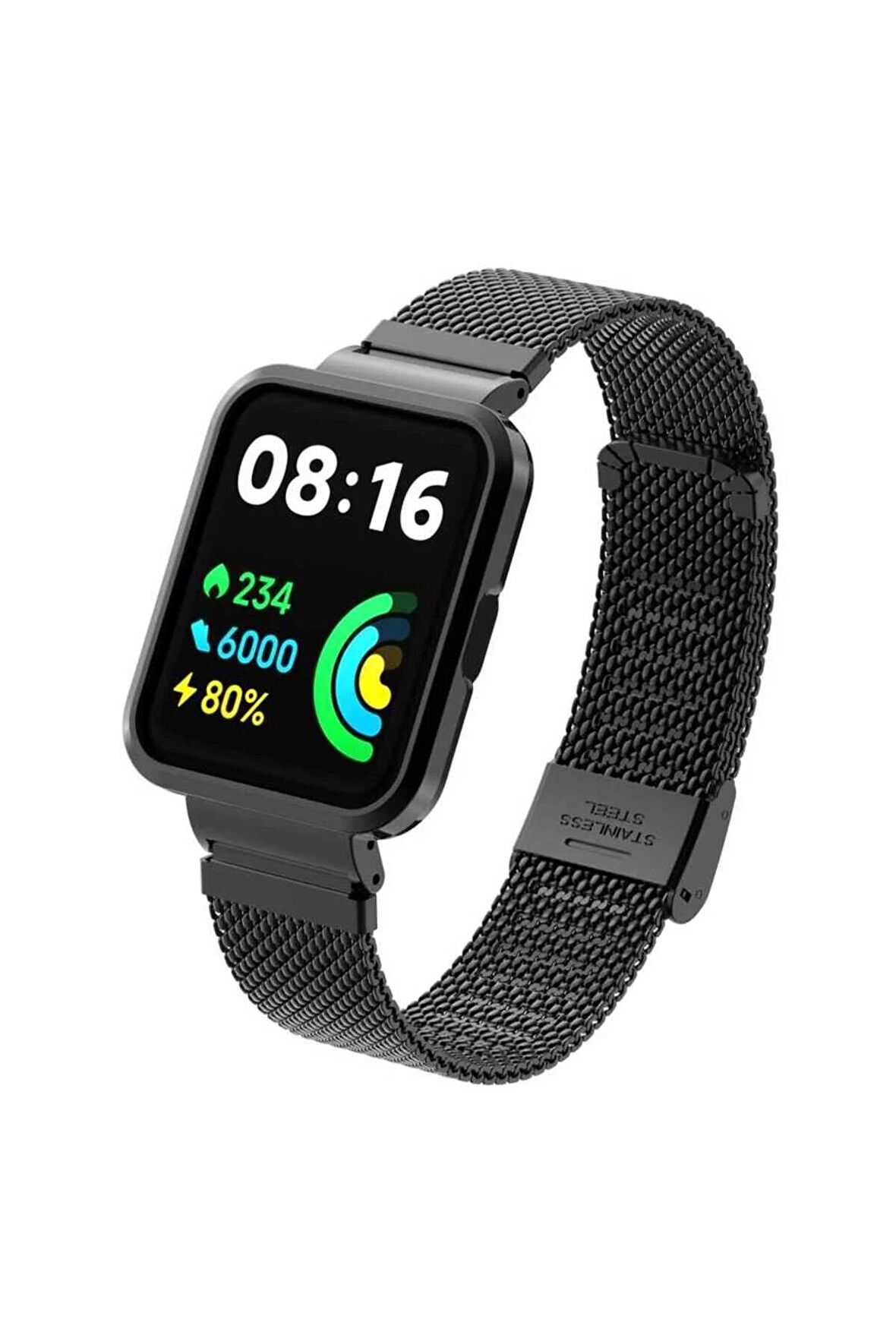 Xiaomi Redmi Watch 2 Lite için Hasır Metal Kordon-66 Siyah