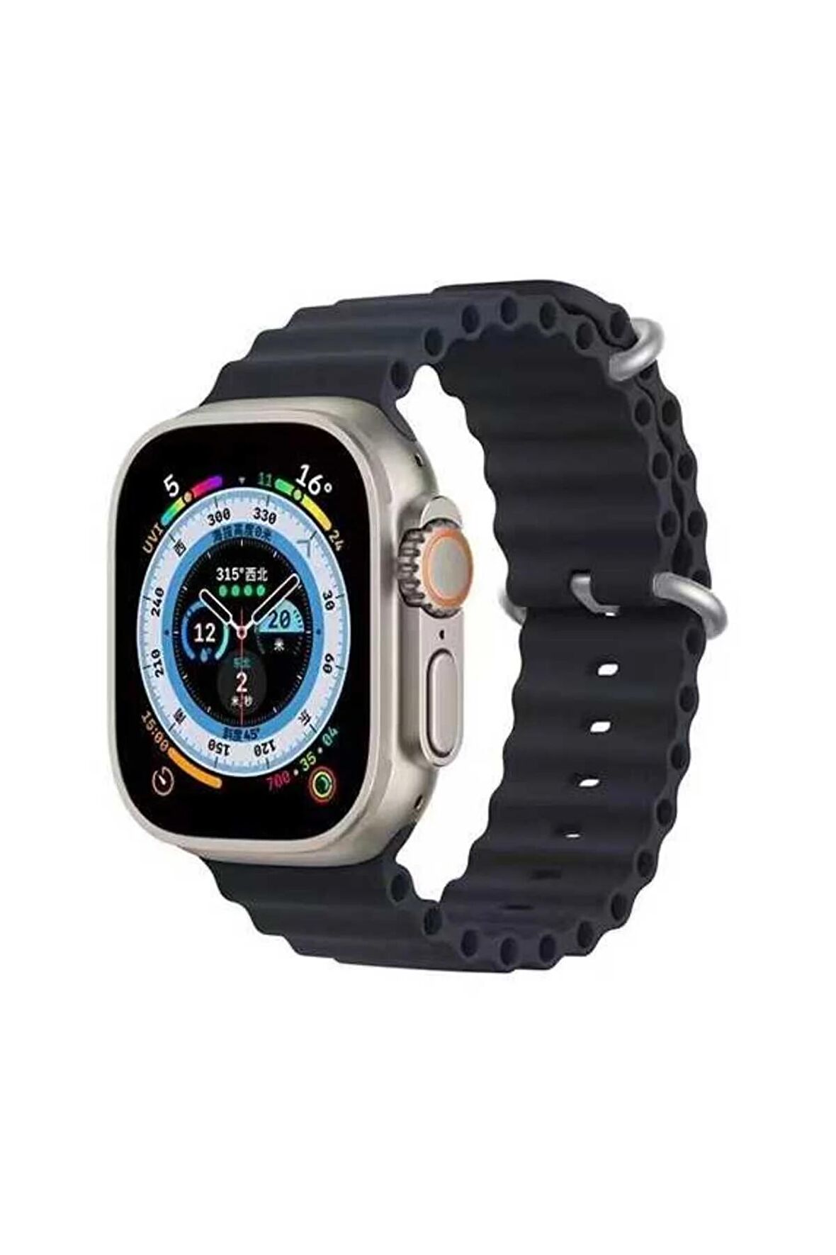 Apple Watch 38-40-41mm için Ocean Silikon Kordon-75 Midnight