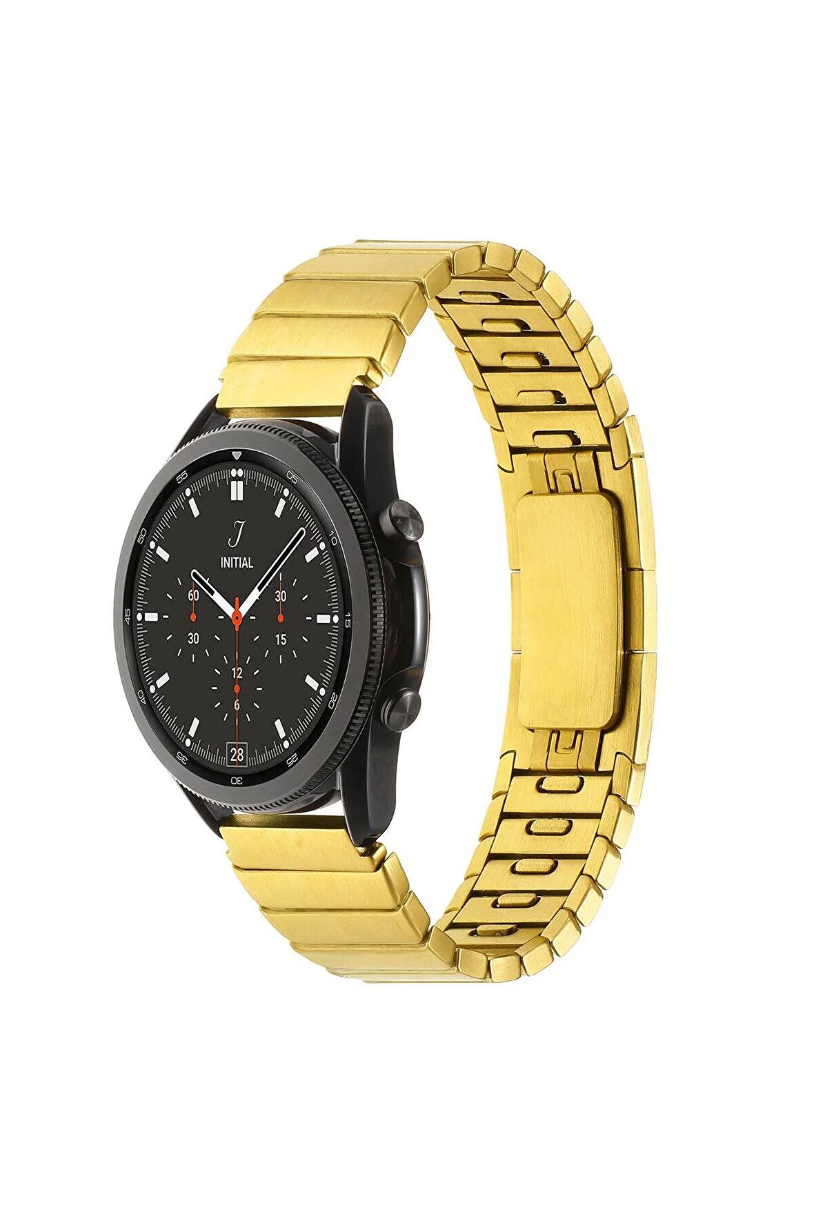 Xiaomi Watch S1 22mm için Parçalı Çizgi Tasarımlı Metal Kordon-82 Gold