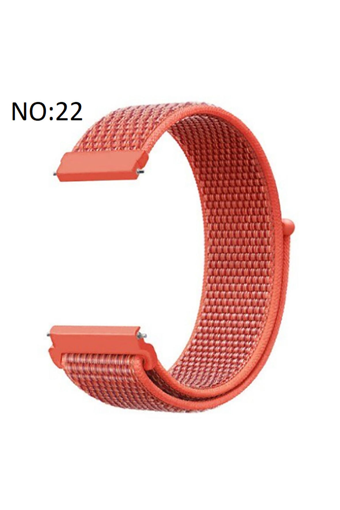 Huawei Watch GT Runner (46mm) 22mm için Cırtlı Kumaş Kordon-03 Turuncu