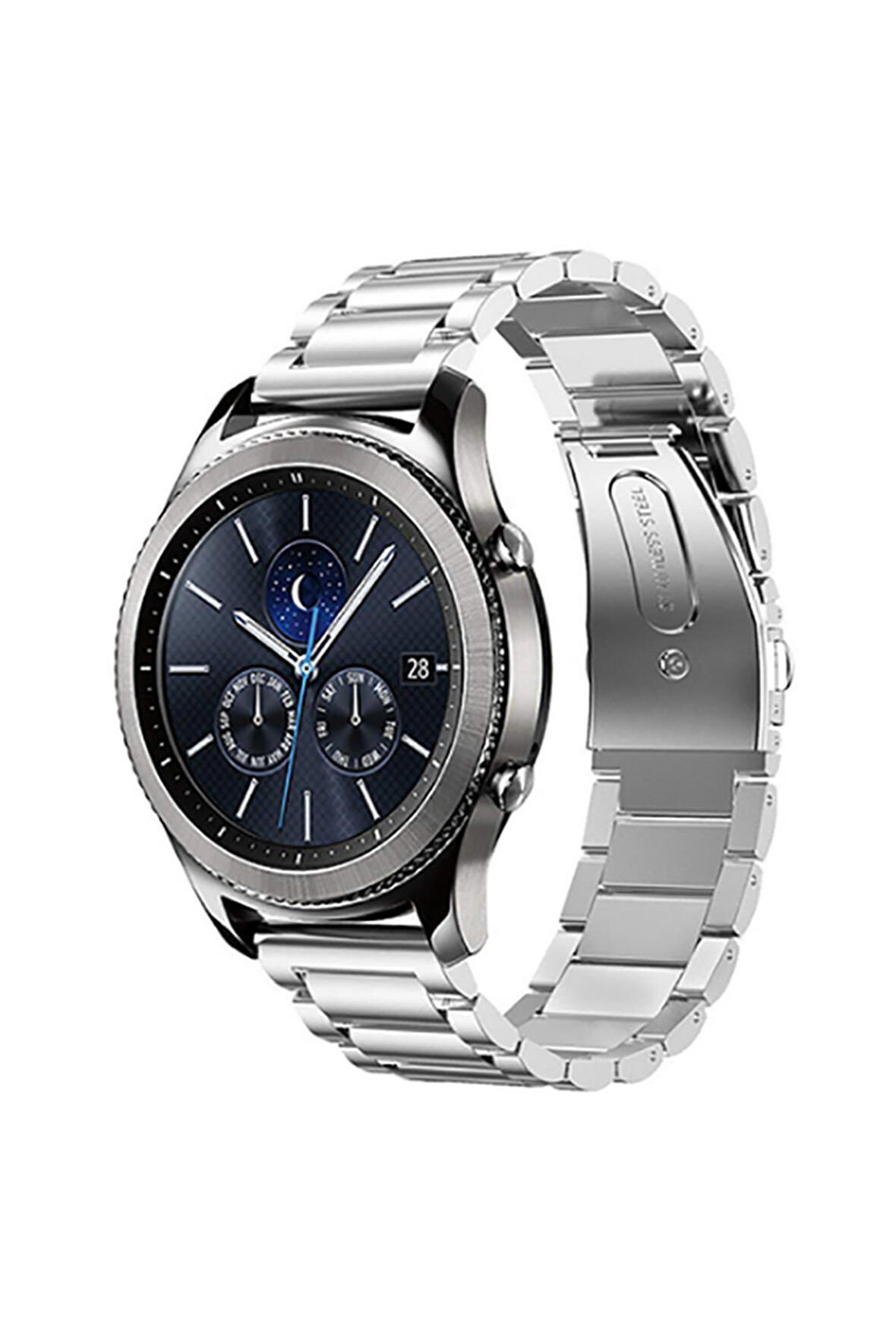 Huawei Watch GT 4 (46mm) 22mm için Klasik Metal Kordon-04 Gümüş