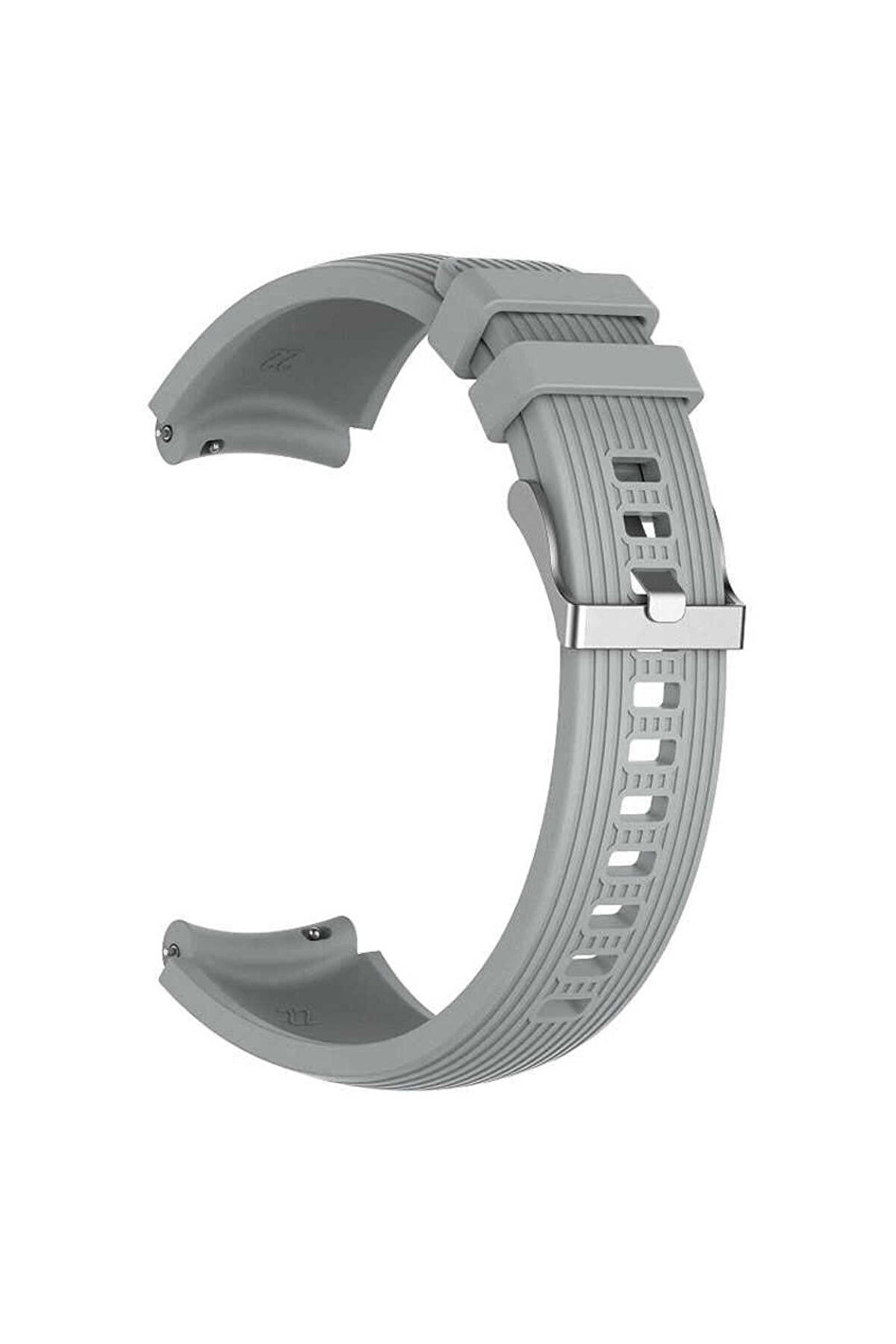 Huawei Watch GT 4 (46mm) 22mm için Çizgili Silikon Kordon-18 Gri