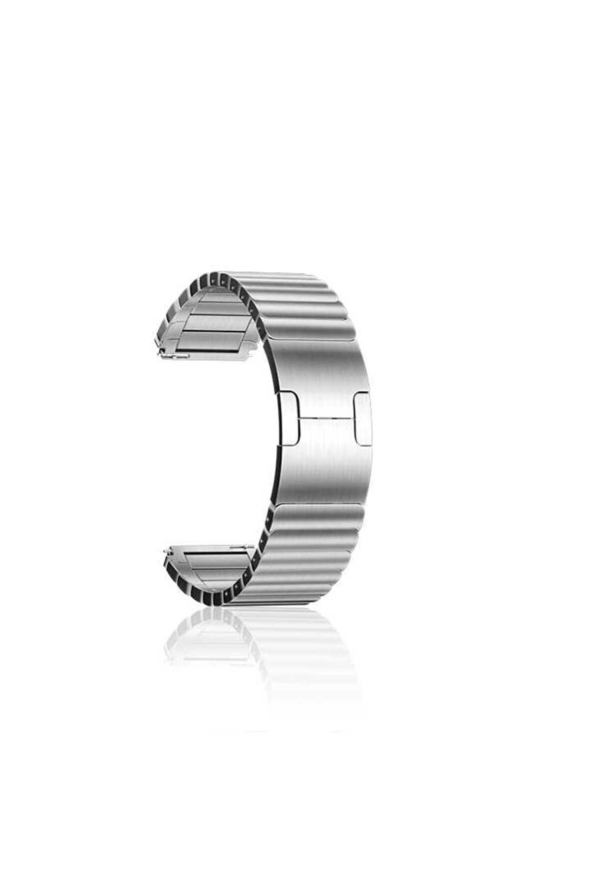 Huawei Watch GT 3 (46mm) 22mm için Parçalı çizgi tasarımlı Metal Kordon-35 Gümüş