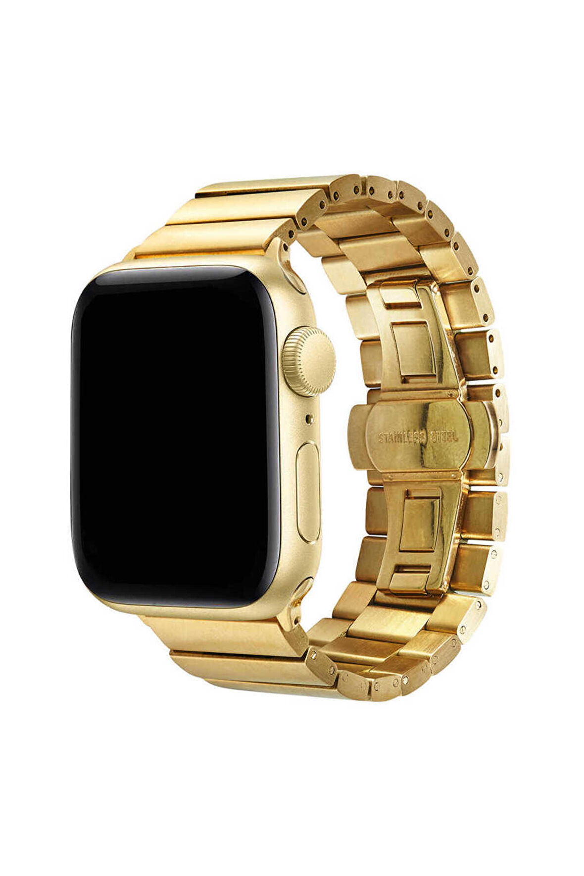 Apple Watch 38-40-41mm için düz parçalı tasarım Metal Kordon-41 Gold