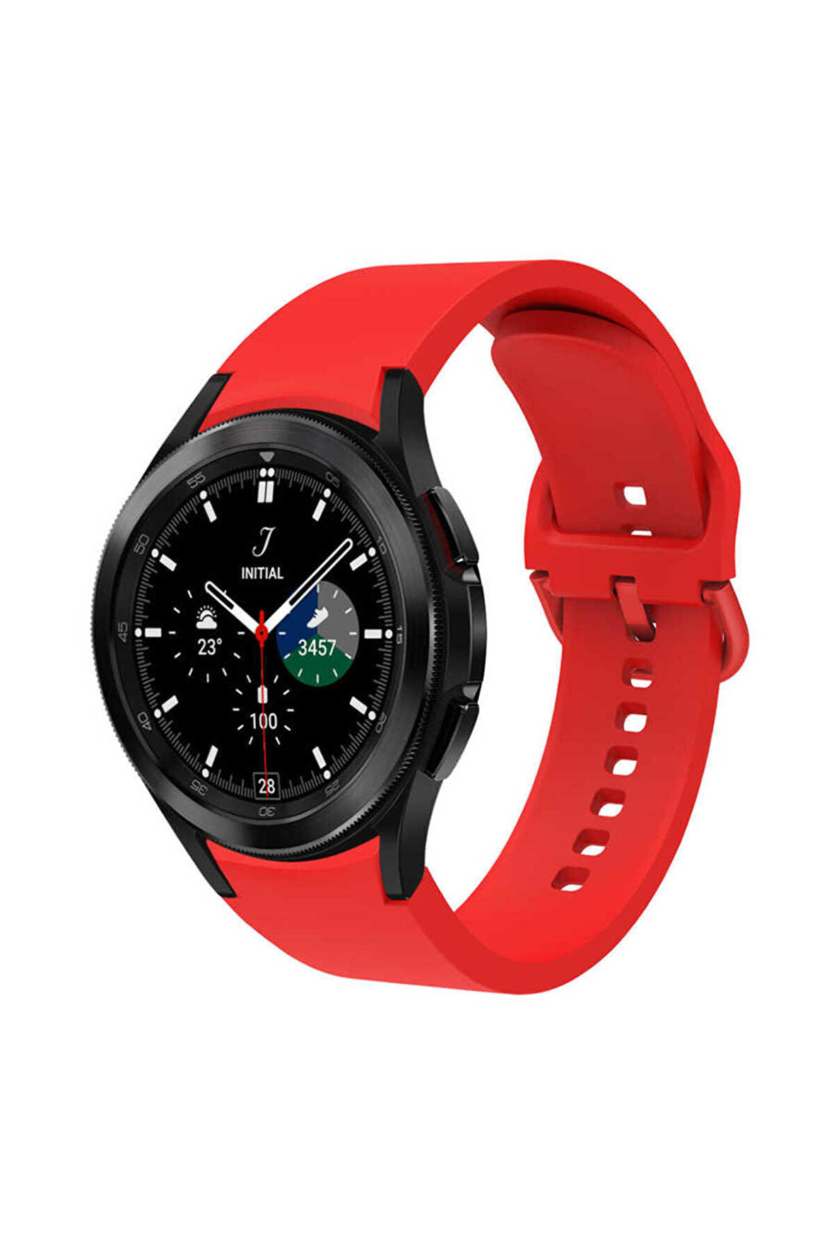 Galaxy Watch 4 (44mm) 20mm için Silikon Kordon-50 Kırmızı