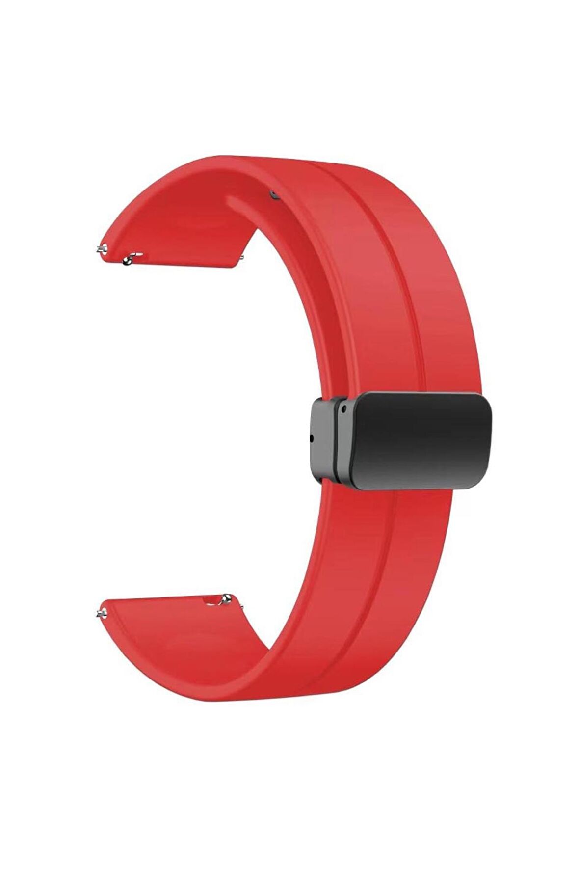 Galaxy Gear S2 (20mm) için Metal Tokalı Silikon Kordon-84 Kırmızı