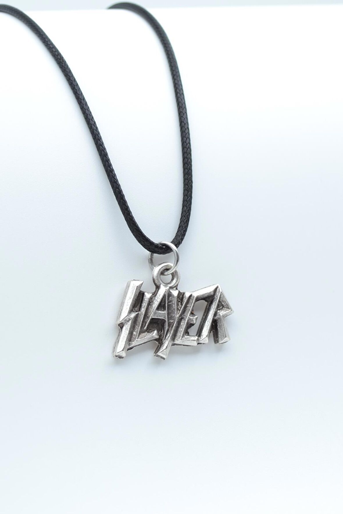 Slayer Kolye Deri İp Kolye Gümüş Kaplama Erkek Kadın Kolye