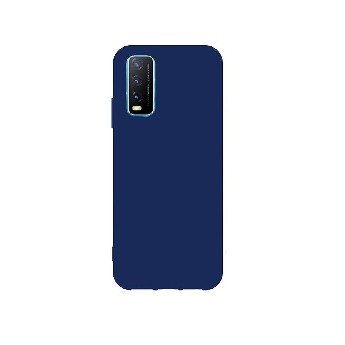 Smcase Vivo Y20 Kılıf Biye Mat Silikon  Tam Kapatan Ekran Koruyucu