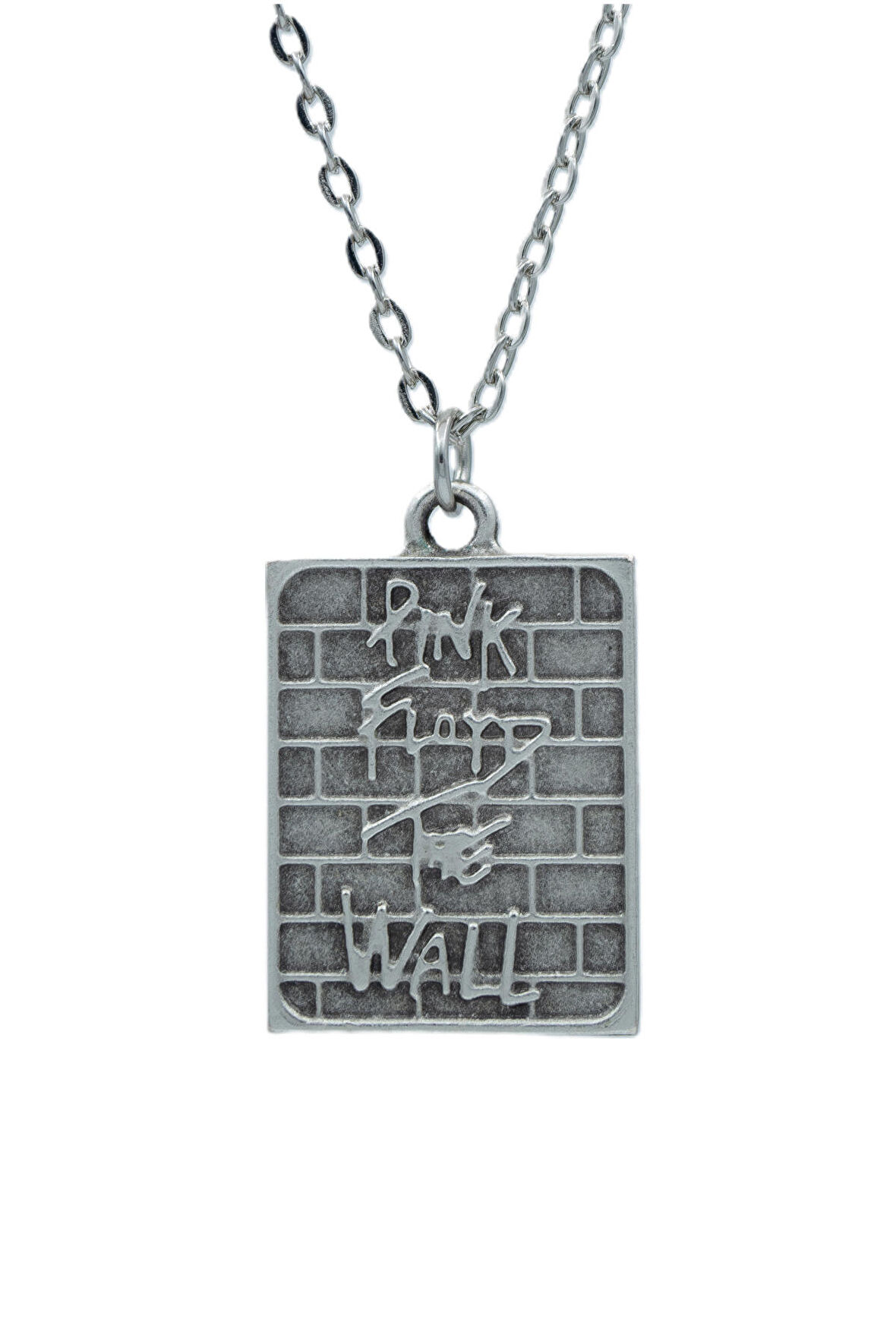 Pink Floyd The Wall  Zincir Kolye - Gümüş Kaplama - Erkek Kadın Kolye - Kod:1063