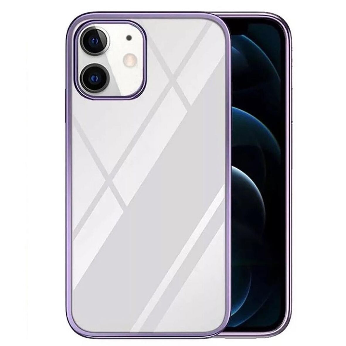 Smcase iPhone 11 Kılıf Tarex Pixel Plating Lazer Sert Rubber Silikon  Nano Ekran Koruyucu