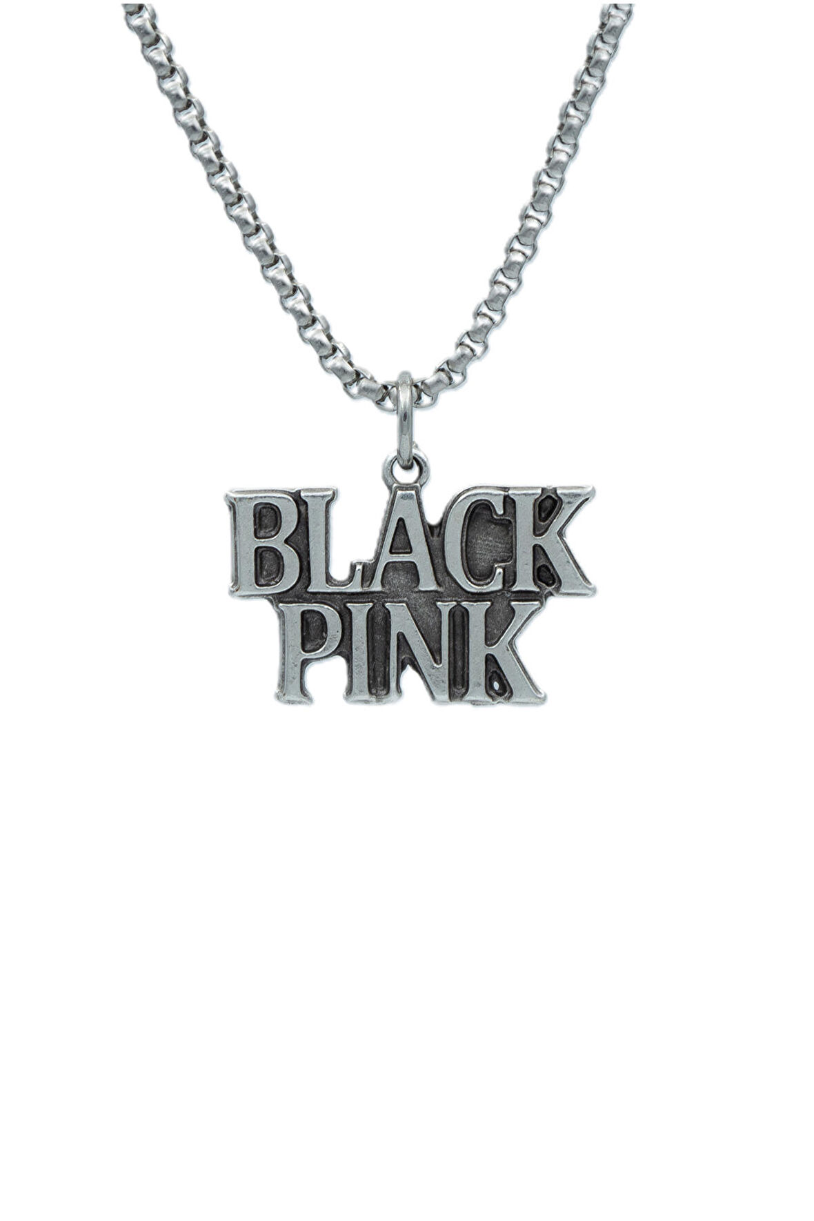 Black Pink Örme Zincir Kolye - Gümüş Kaplama - Erkek Kadın Kolye - No:1537