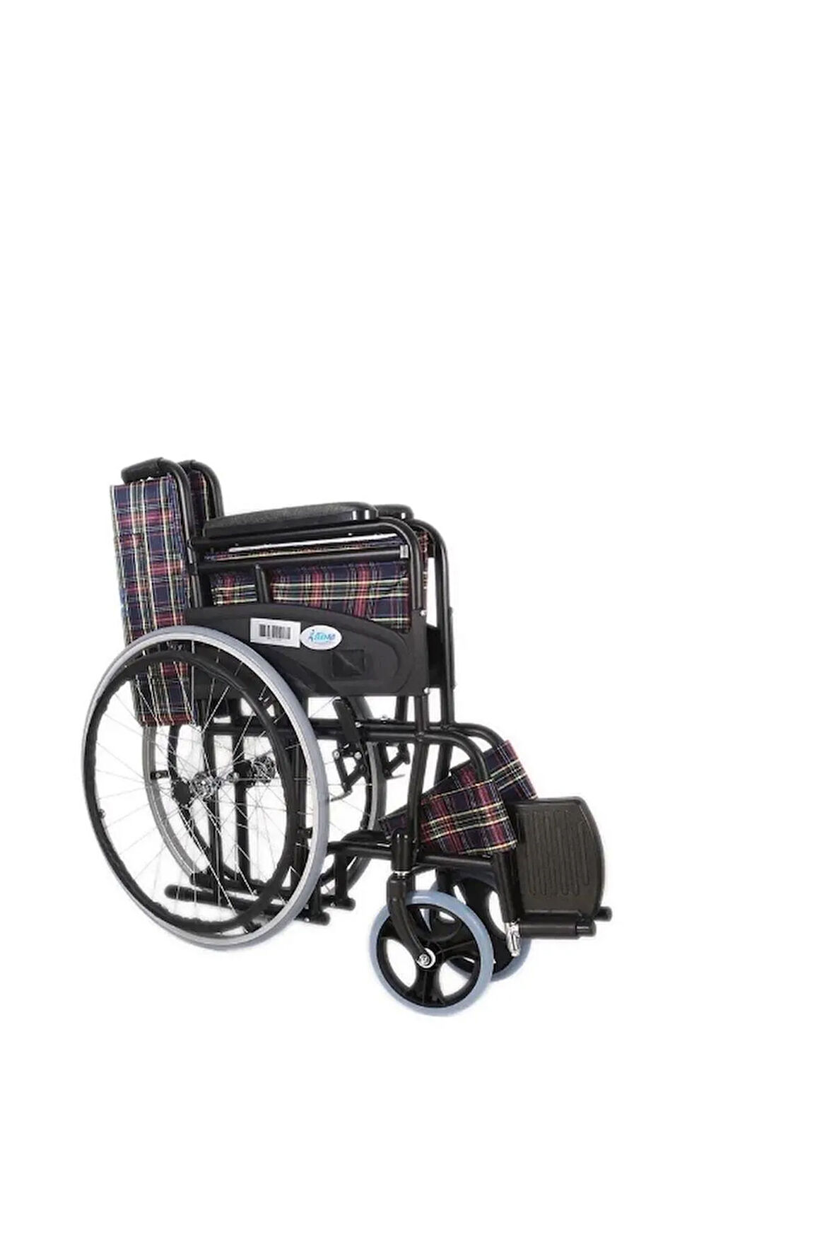 VİPSAĞLIK Tekerlekli Sandalye Kromajlı Ekose Kumaş