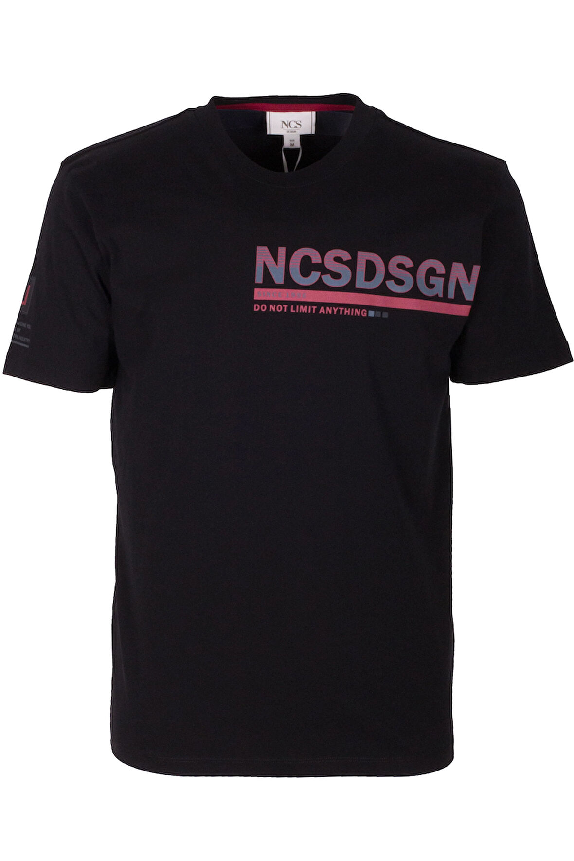 Erkek Tişört Bisiklet Yaka Siyah Slim Fit Baskılı T-shirt NCS JEANS 1296