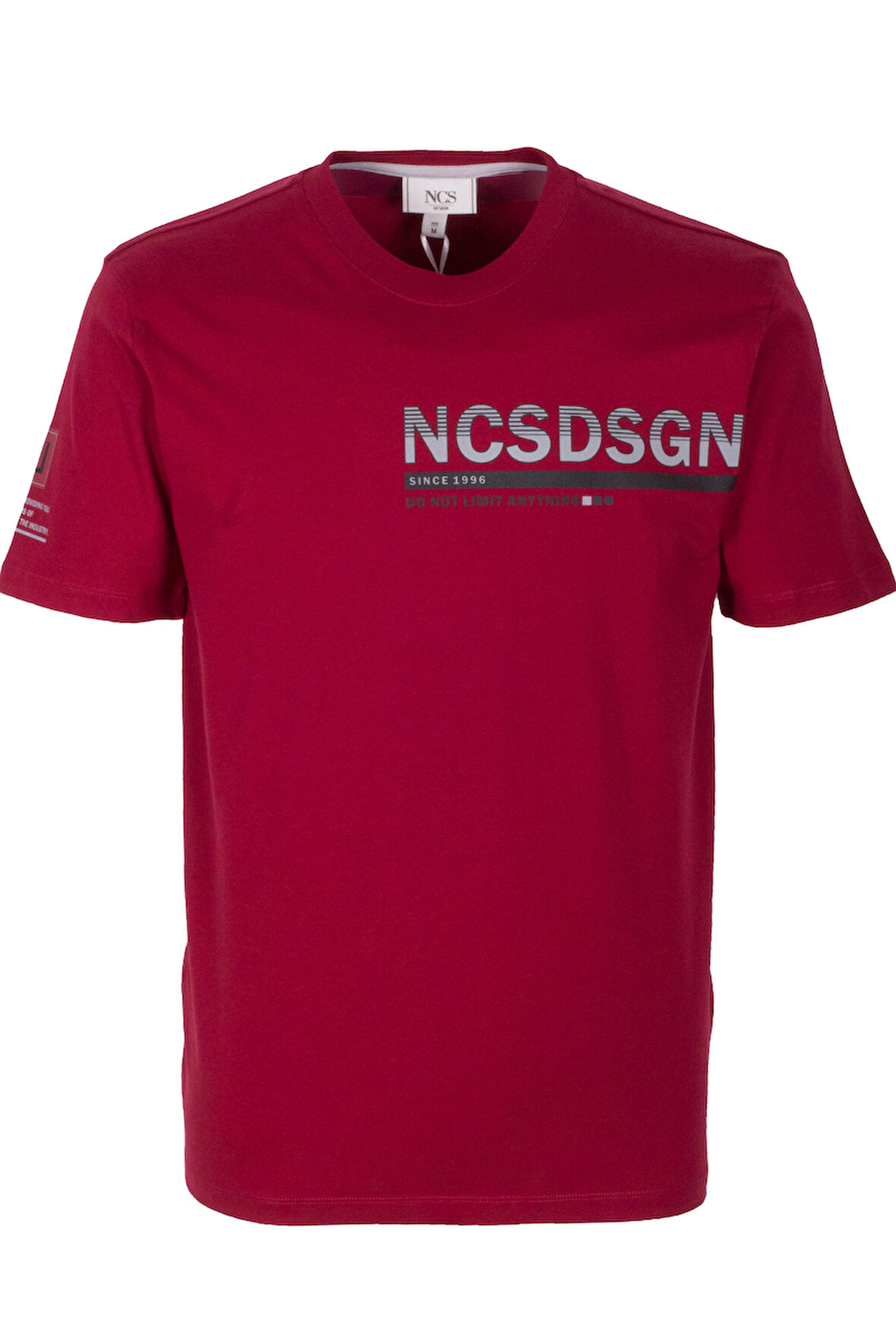 Erkek Tişört Bisiklet Yaka Bordo Slim Fit Baskılı T-shirt NCS JEANS 1296