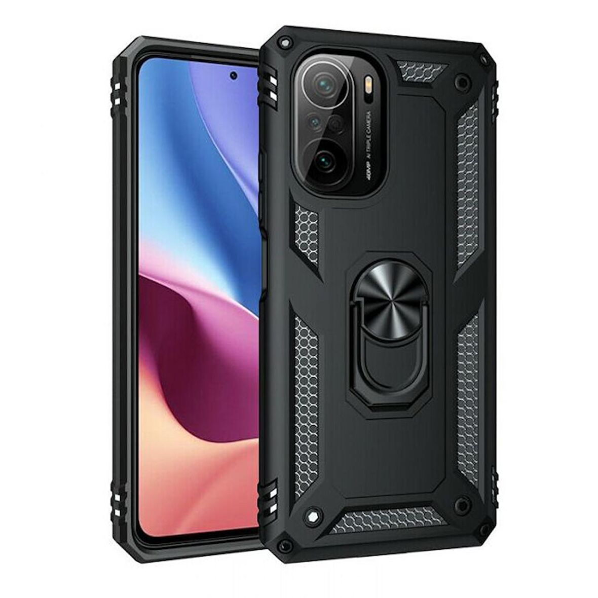 Smcase Xiaomi Mi 11i Kılıf Vega Yüzüklü Çift Katmanlı Tank Kapak
