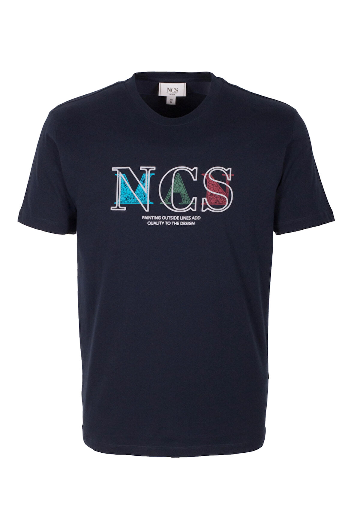 Erkek Tişört Bisiklet Yaka Lacivert Slim Fit Baskılı T-shirt NCS JEANS 1298