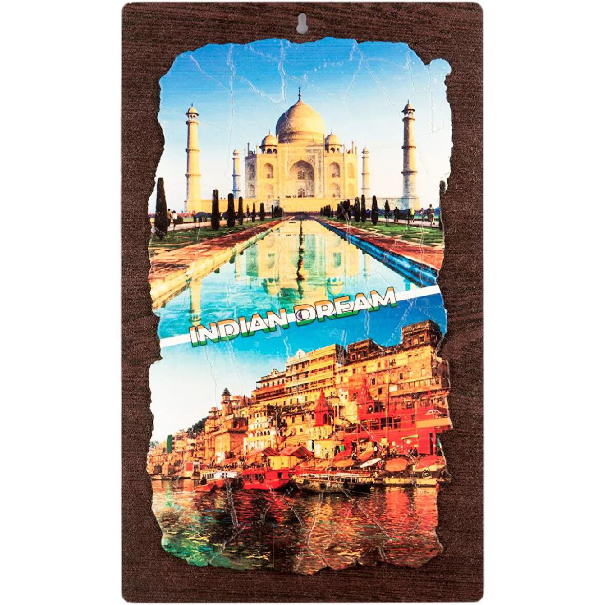 Hindistan Temalı Ahşap Fresco Tablo